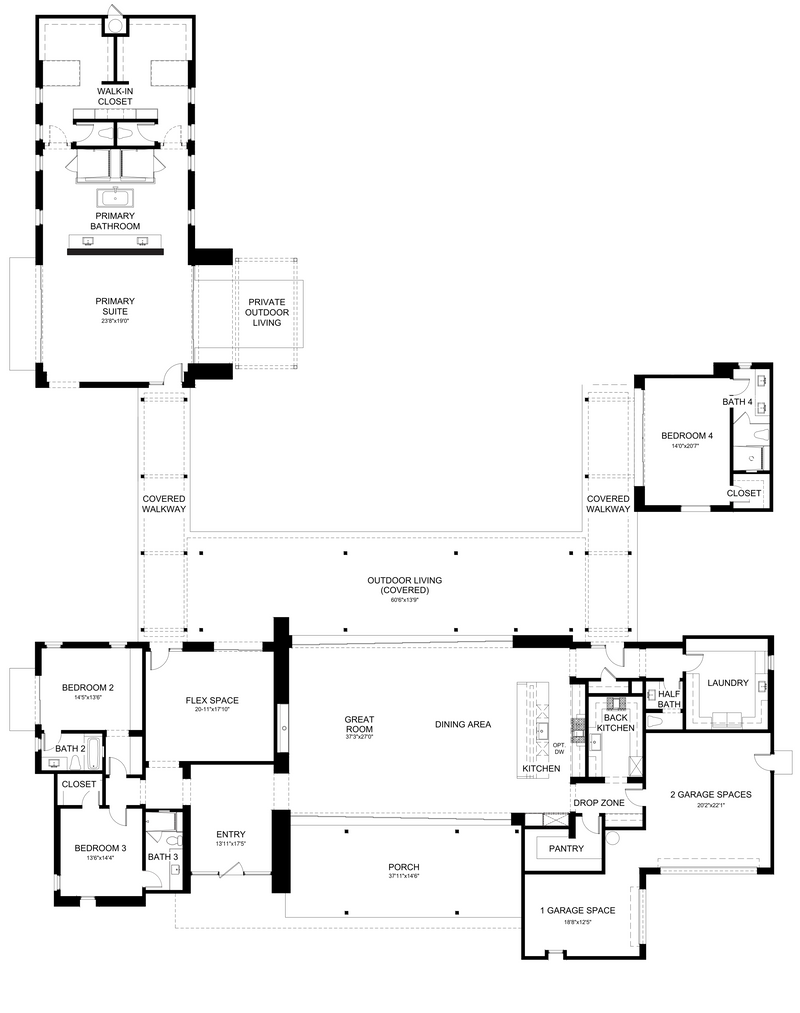 Portrait floor plan by Davidson Communities at Cotino, Rancho Mirage, California