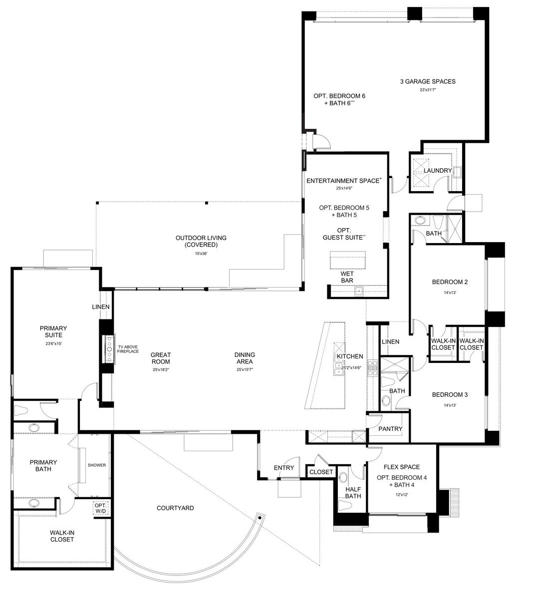 Harmony first-floor plan by Woodbridge Pacific Group at Cotino, Rancho Mirage