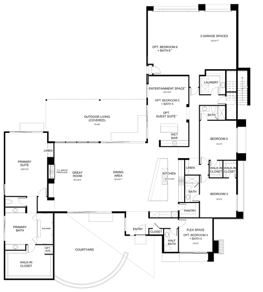 Harmony II first-floor plan by Woodbridge Pacific Group at Cotino, Rancho Mirage