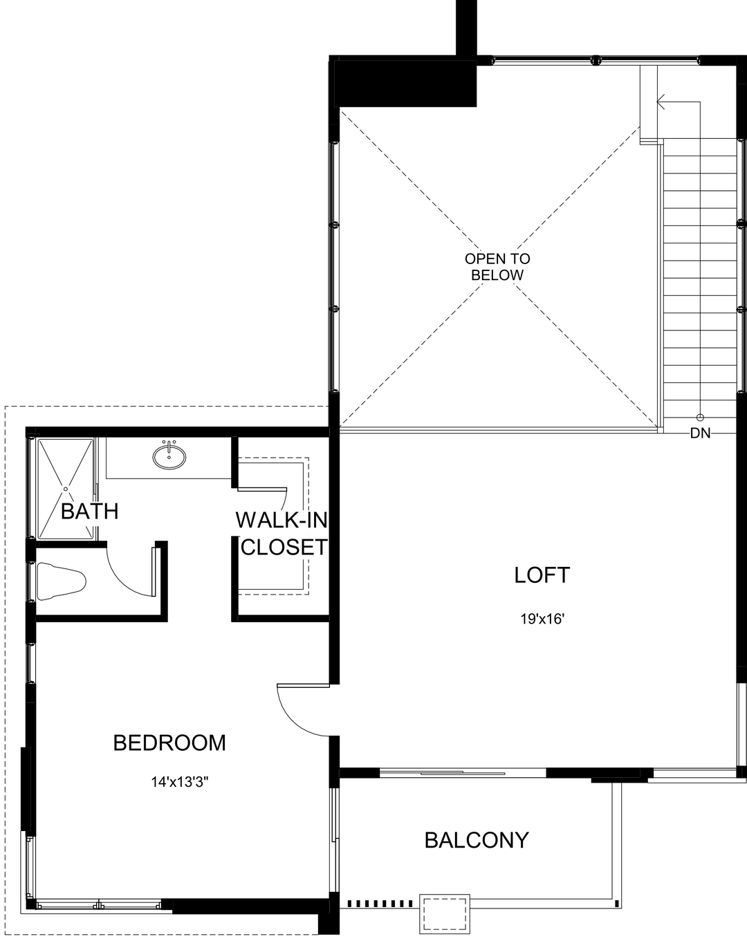 Hideaway II floor plan at Cotino, Rancho Mirage — second floor, official architectural drawing
