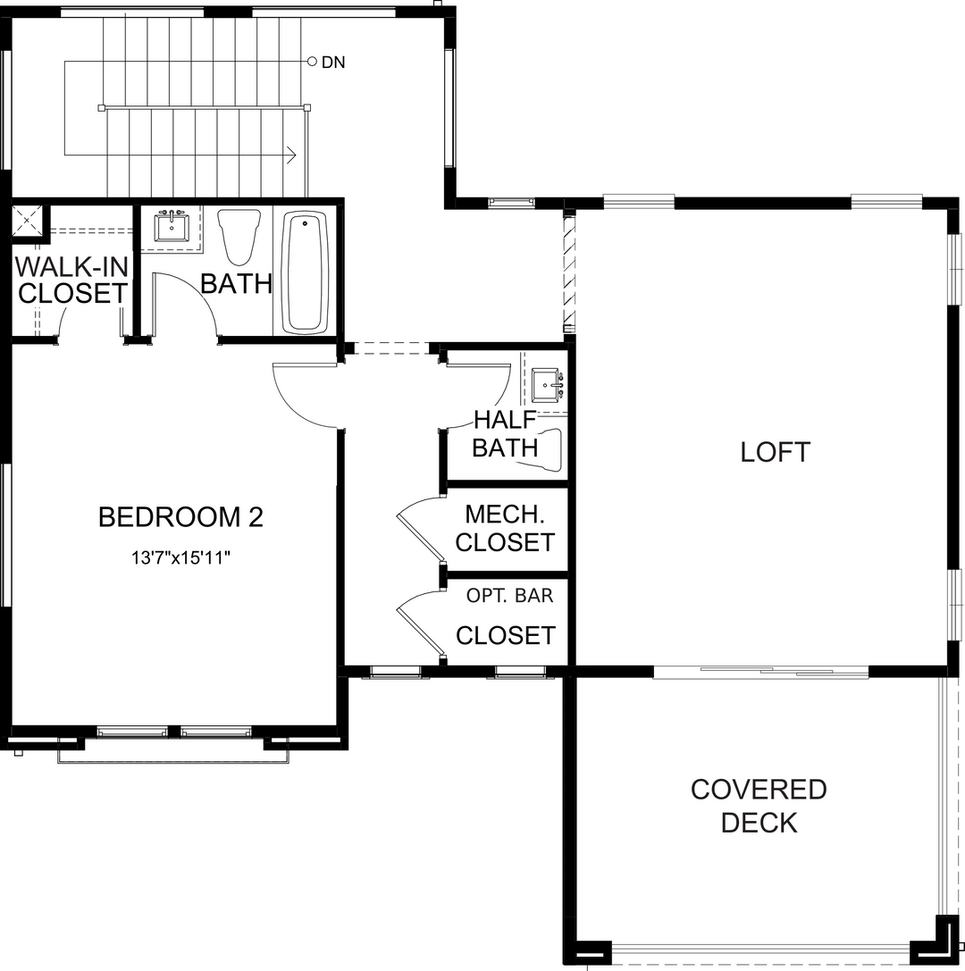 Moderne floor plan at Cotino, Rancho Mirage — second floor, official architectural drawing