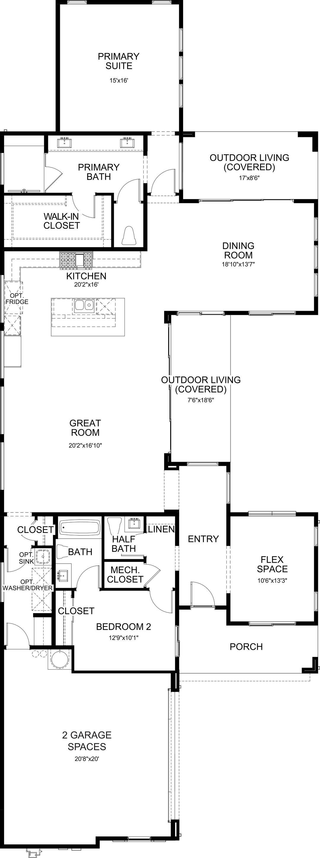 Palmera II floor plan at Cotino, Rancho Mirage — first floor, official architectural drawing