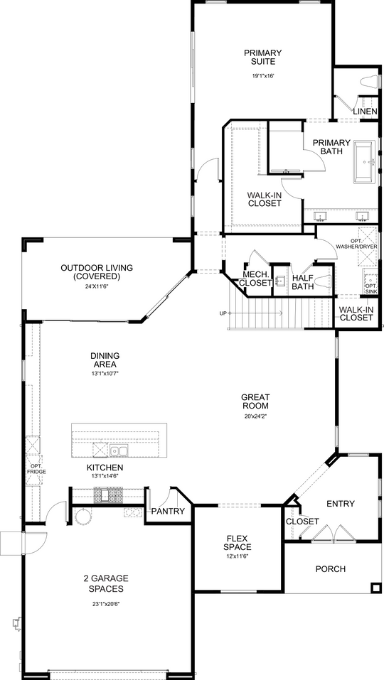 Panoramica floor plan at Cotino, Rancho Mirage — first floor, official architectural drawing