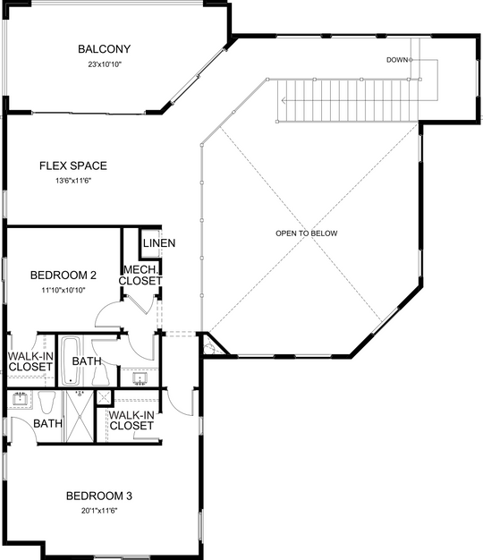 Panoramica floor plan at Cotino, Rancho Mirage — second floor, official architectural drawing