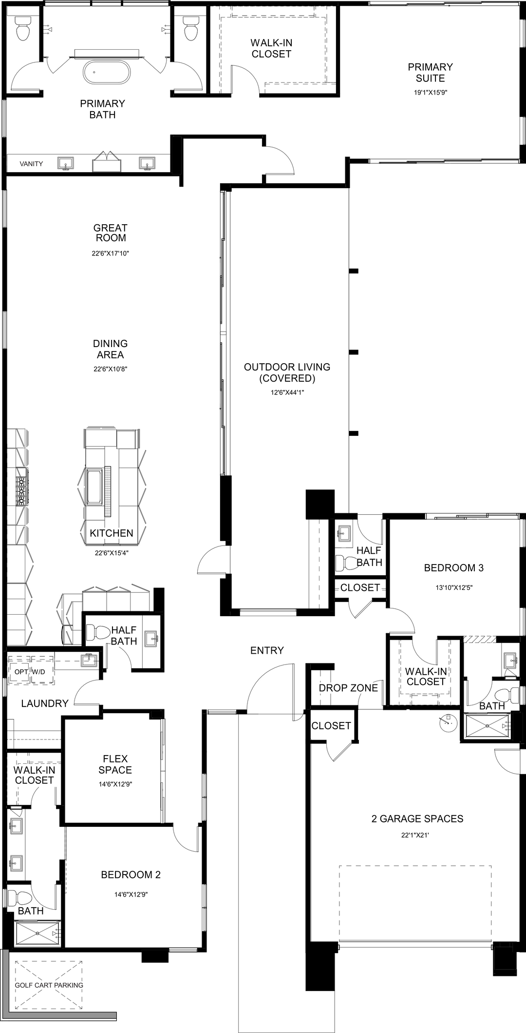 Silhouette floor plan at Cotino, Rancho Mirage — first floor, official architectural drawing