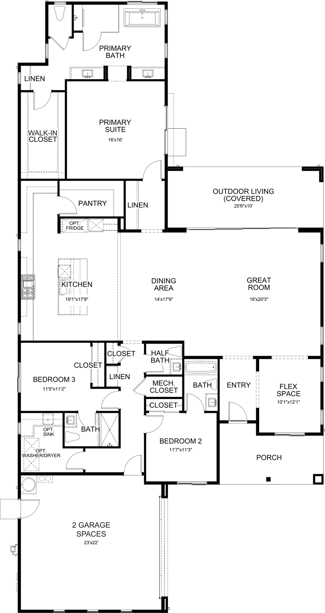 Sonora floor plan at Cotino, Rancho Mirage — first floor, official architectural drawing