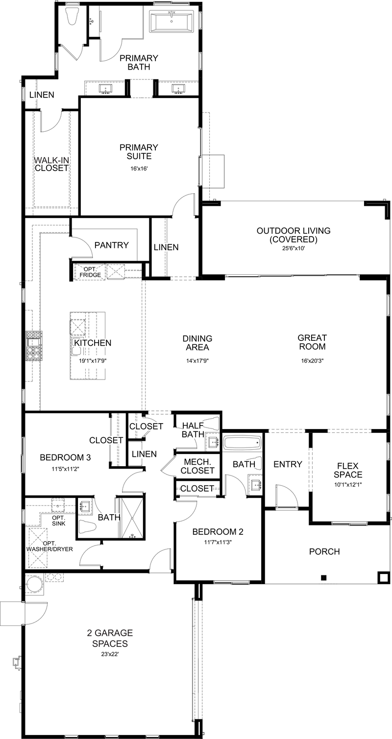 Sonora floor plan at Cotino, Rancho Mirage — first floor, official architectural drawing