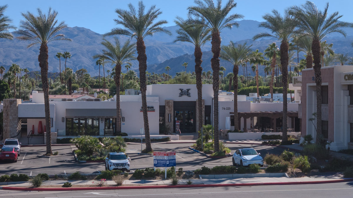 Present-day front elevation of the former Desert Magazine building at 74-225 Highway 111, October 15, 2026