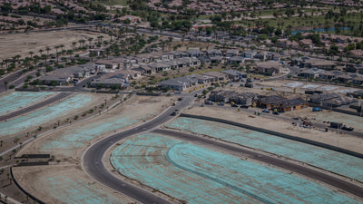 Homes under construction and surrounding residential phases at Desert Retreat, Indio, photographed by Mark Miller on September 25, 2026.