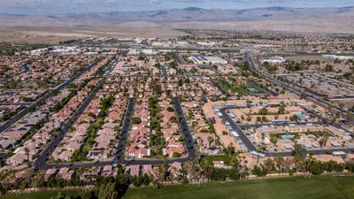 Aerial overview of Golden Sun Estates and neighboring Royal Palms