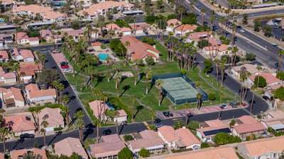 Detached homes and residential streets at Golden Sun Estates