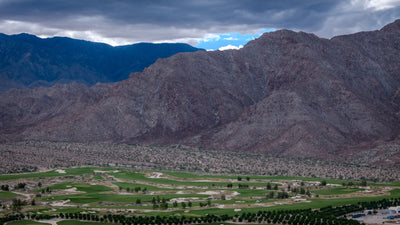 Ladera Golf Club below the rugged mountain slopes in the southern Coachella Valley. Thermal, California. Mark Miller, October 23, 2026.