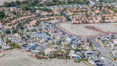 Aerial view of Rio del Sol completed homes and prepared streets for additional construction.