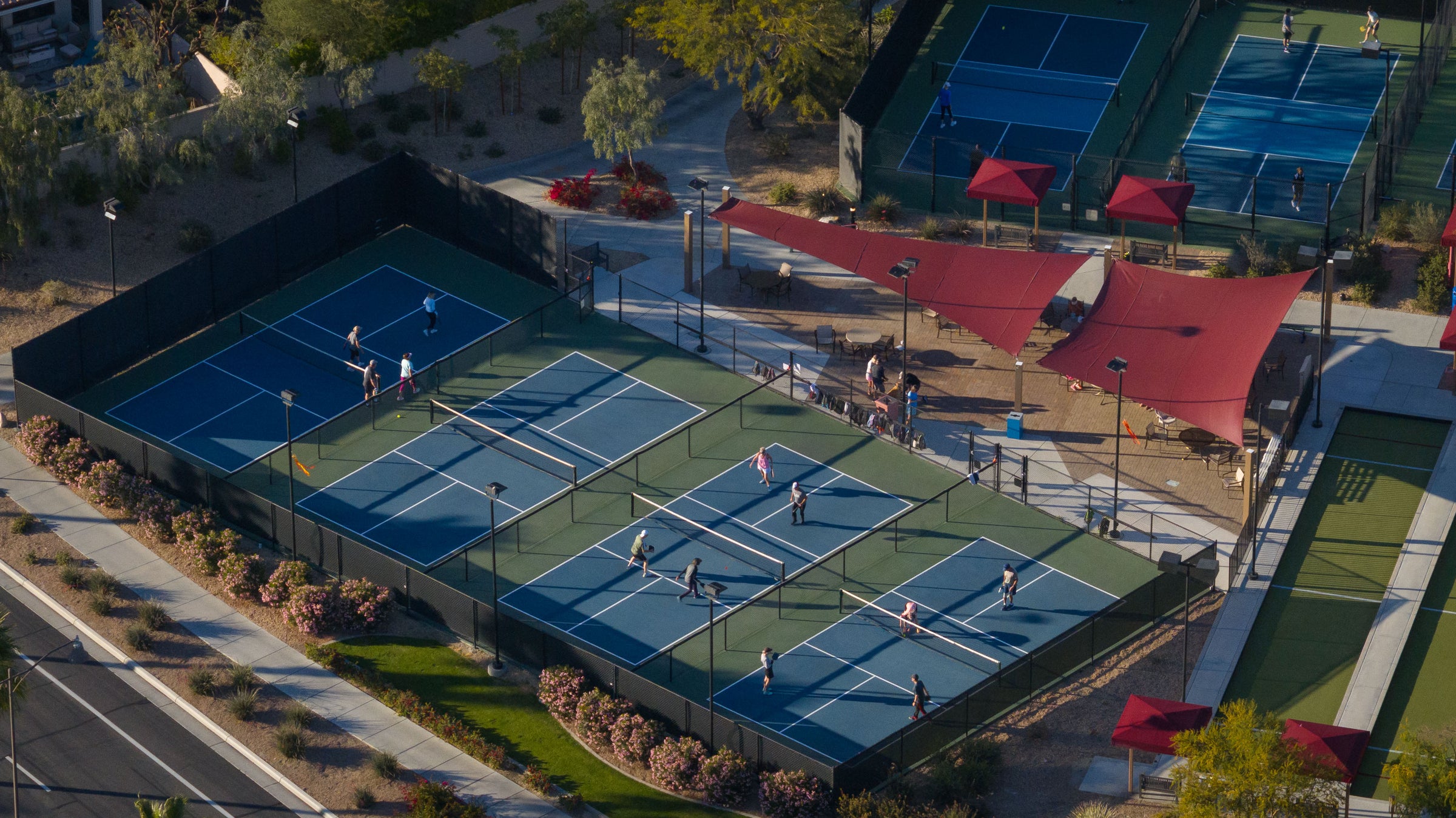 pickleball courts at sun city shadow hills 55 plus community in coachella valley ca