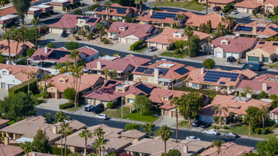 Aerial view of Whitehawk homes and residential street layout